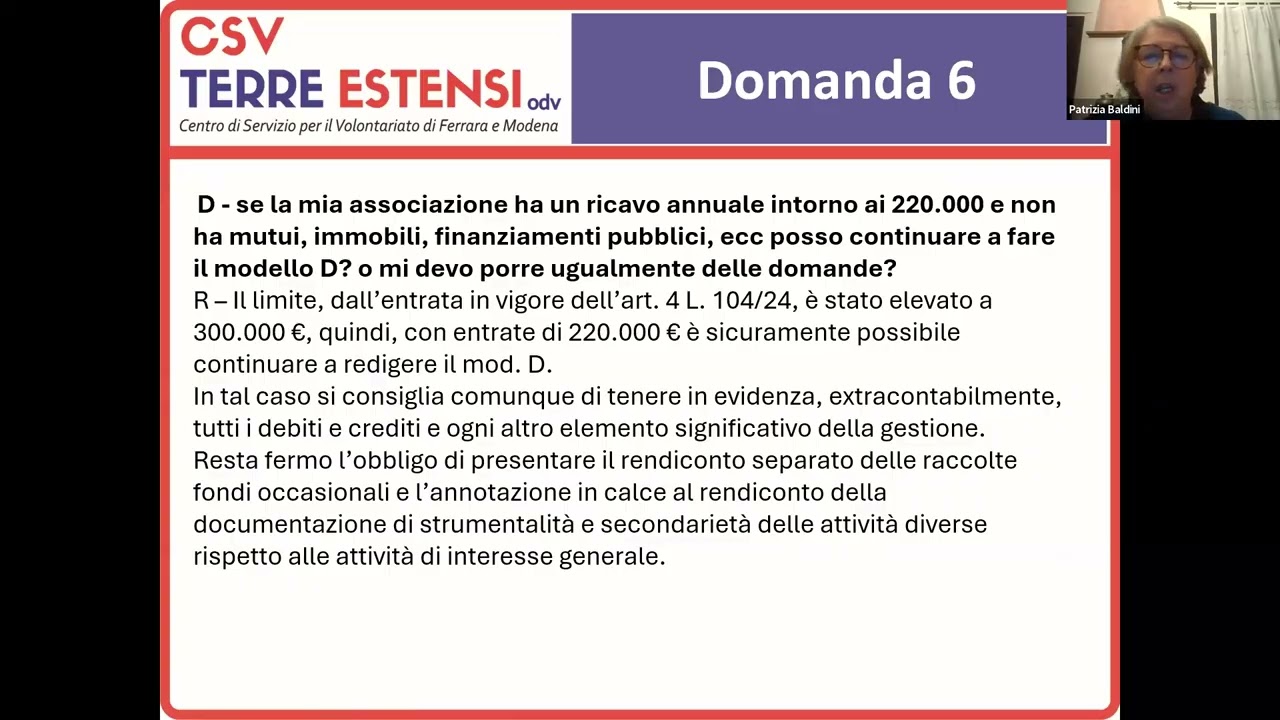 Lezione 2 - Il rendiconto per cassa degli ETS con ricavi annui inferiori ai 300.000€