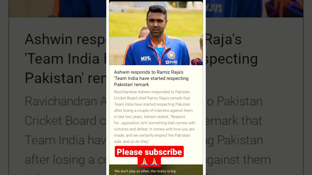 Ashwin trolls Ramiz Raja for his Statement on India____?😱