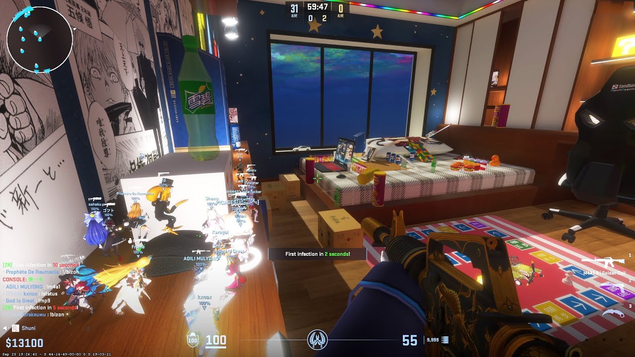 CS2 Zombie Escape ze_guye_room (все этапы) на сервере Enemydowns