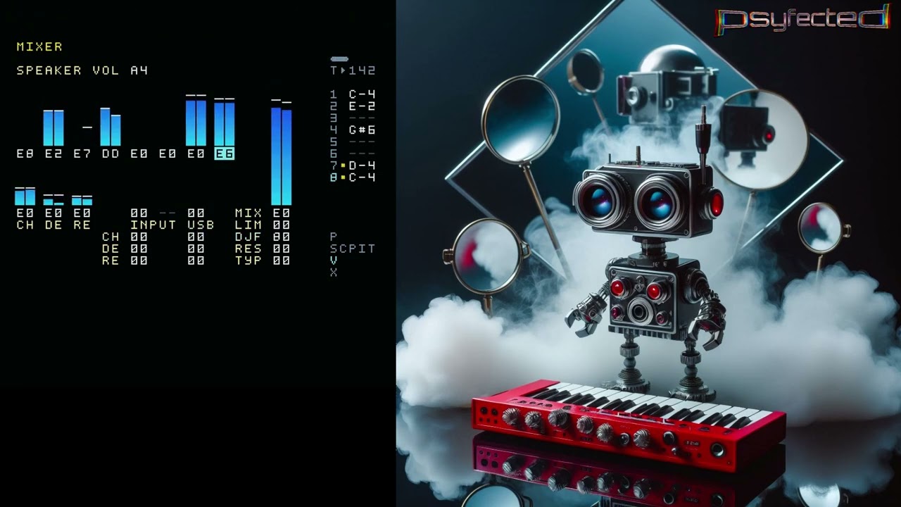 Psyfected - The Robot & His Red Synth- Dirtywave M8 Tracker music