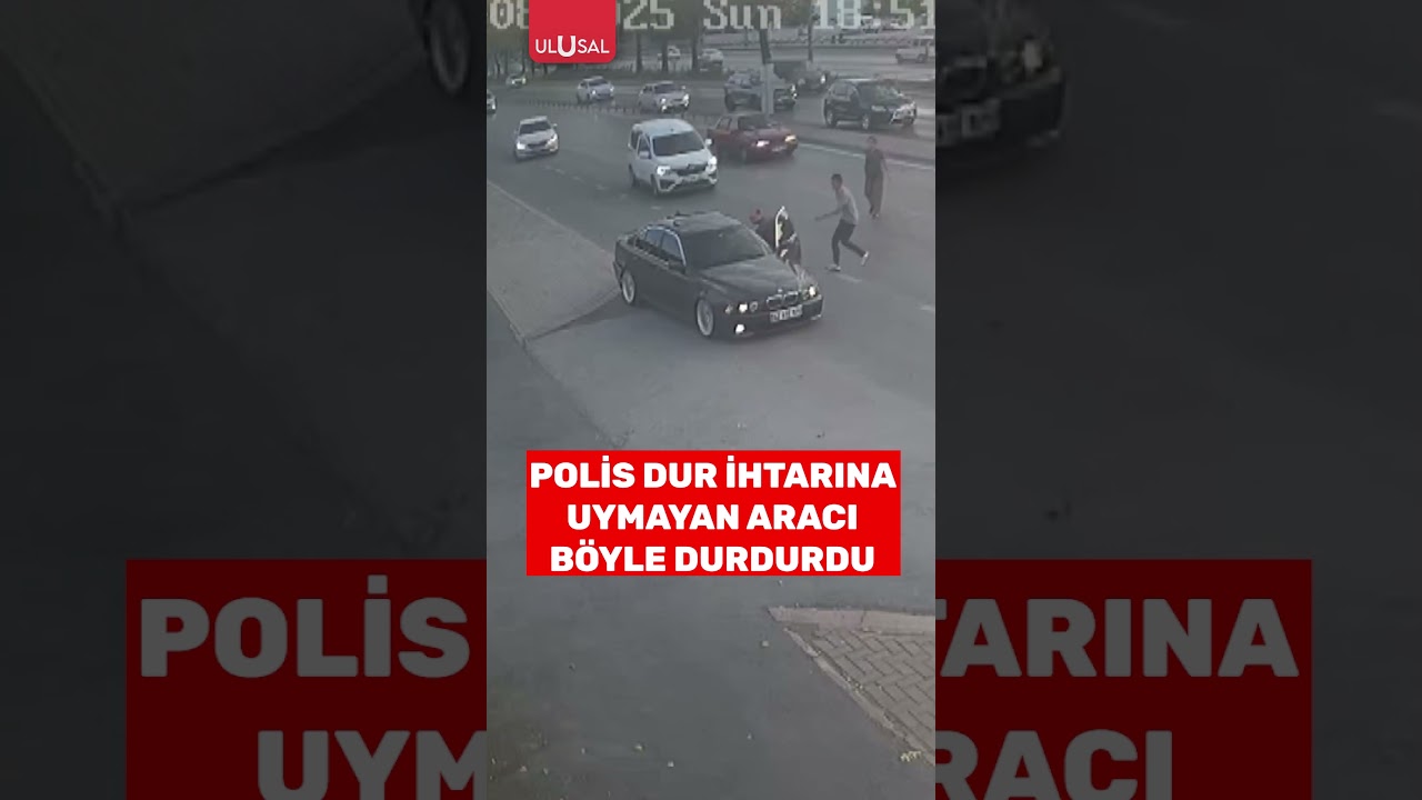 Konya'da polisin dur ihtarına uymayan ara&ccedil; lastiğine ateş edilerek durduruldu #shorts #keşfet