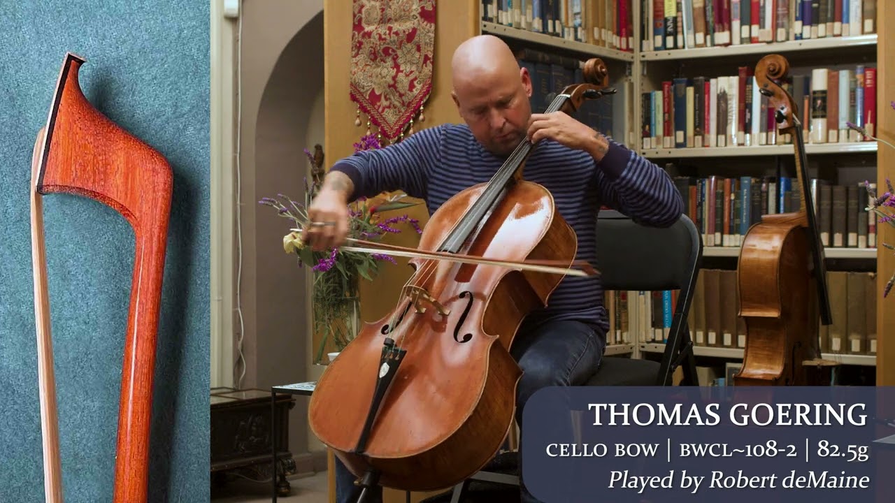 (SOLD) Thomas Goering cello bow / Robert deMaine / at the Metzler Violin Shop