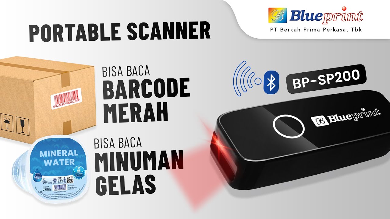 Portable Scanner Stock Opname Gudang Bisa Segala Permukaan Barcode. Blueprint SP200 | BPVID#245