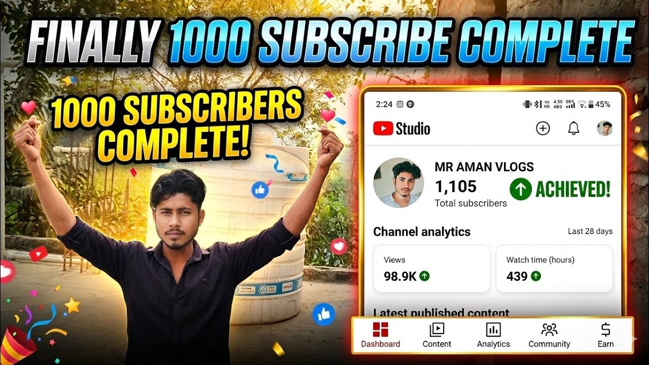 Finally 1000 subscribe complete ! 