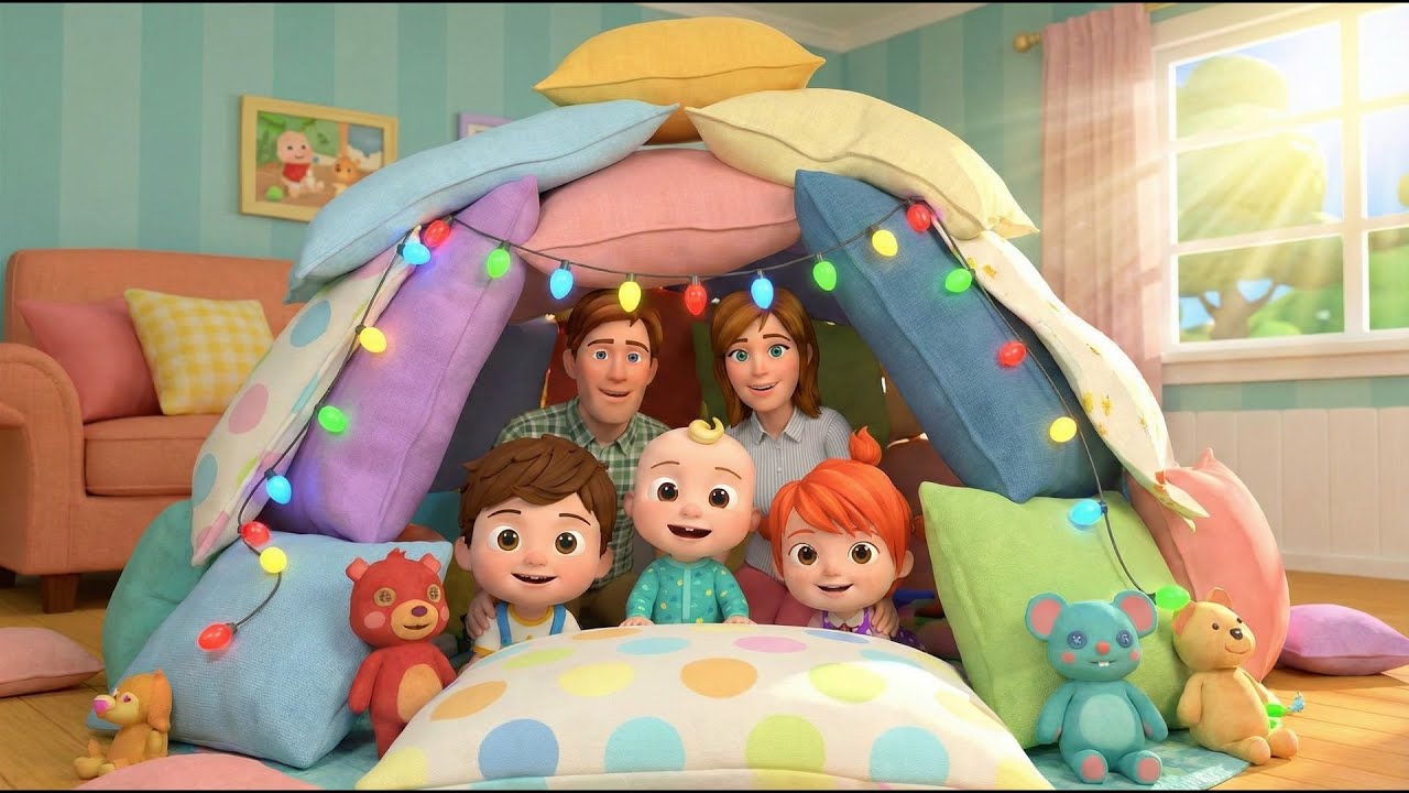 JJ & Cody Build a Pillow Tent Together! 🛋️🧸! Fun at Home | Funny Animation