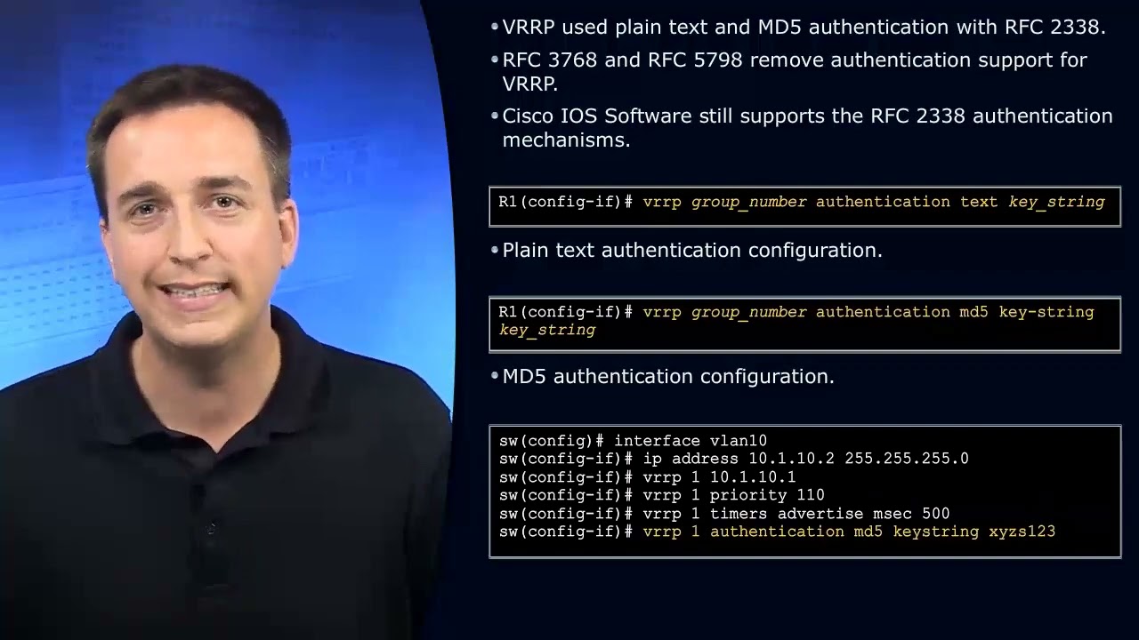 21 SWITCH VRRP Authentication
