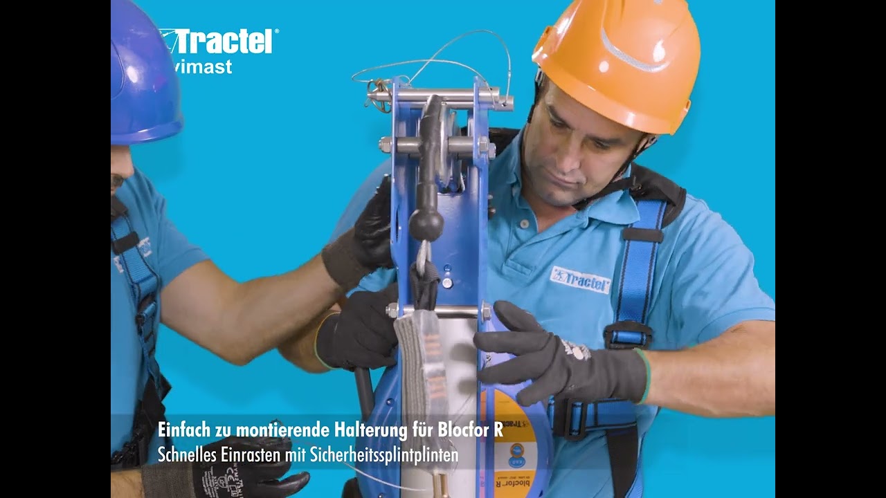Tractel Davimast mit H&ouml;hensicherungsger&auml;t Blocfor 20/30 R mit Rettungshubfunktion.