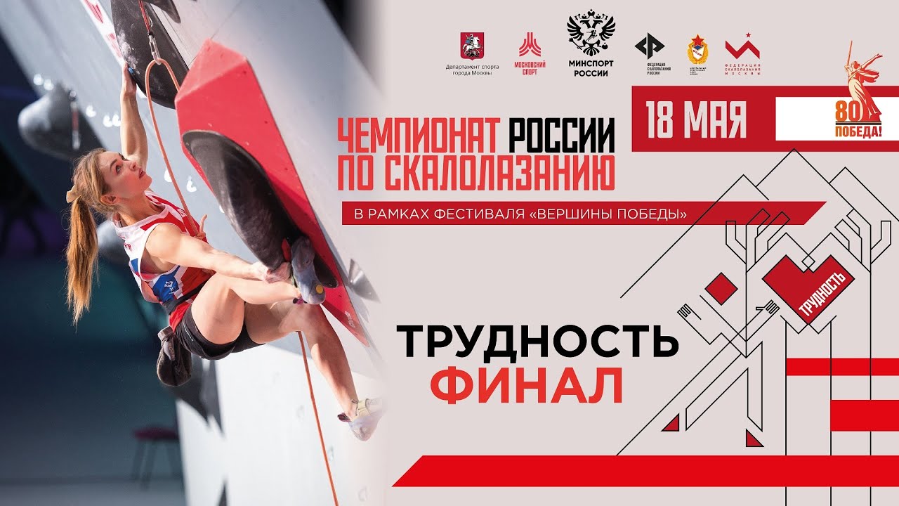 Чемпионат России. Лазание на трудность, финал, мужчины и женщины.