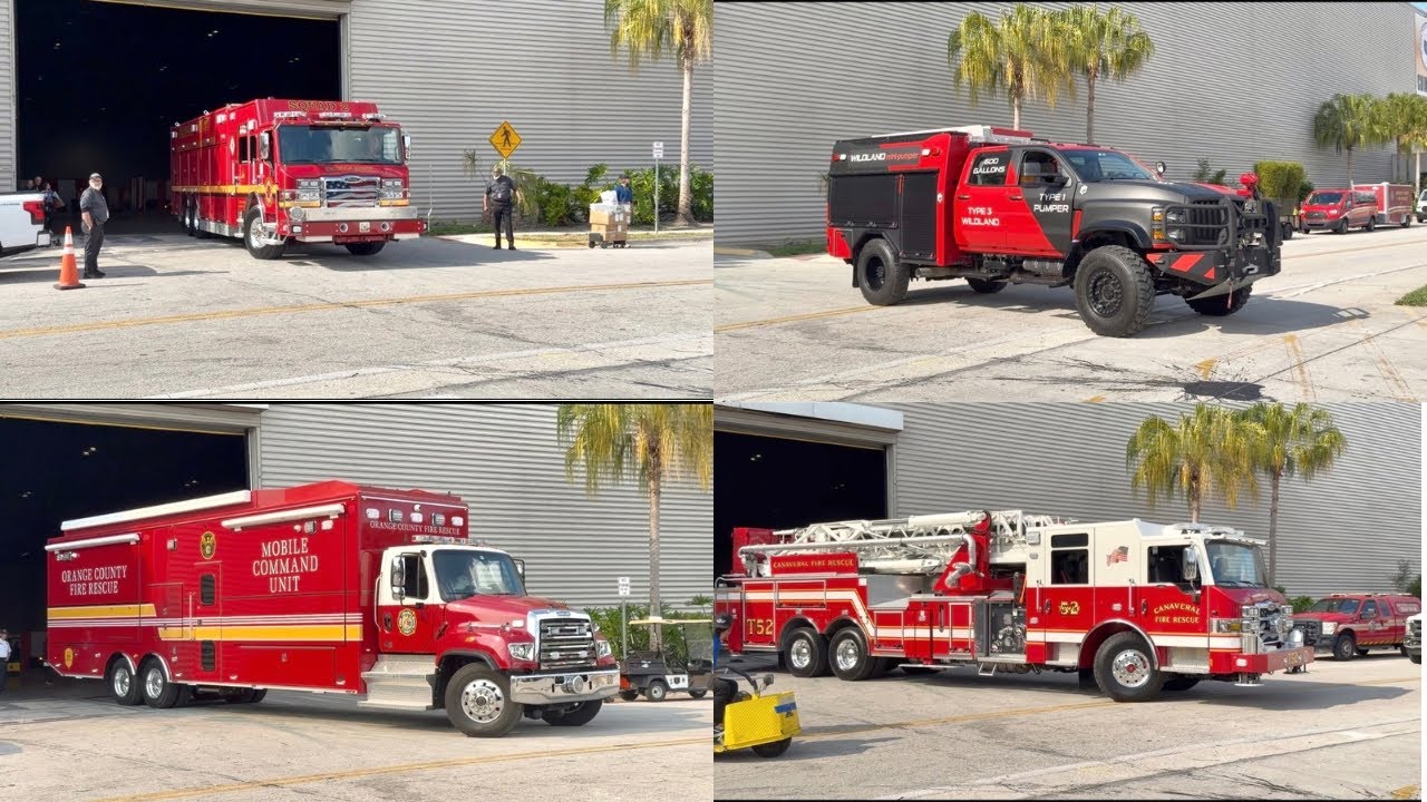Fire Trucks at & Leaving Florida Fire & EMS Conference 2026 