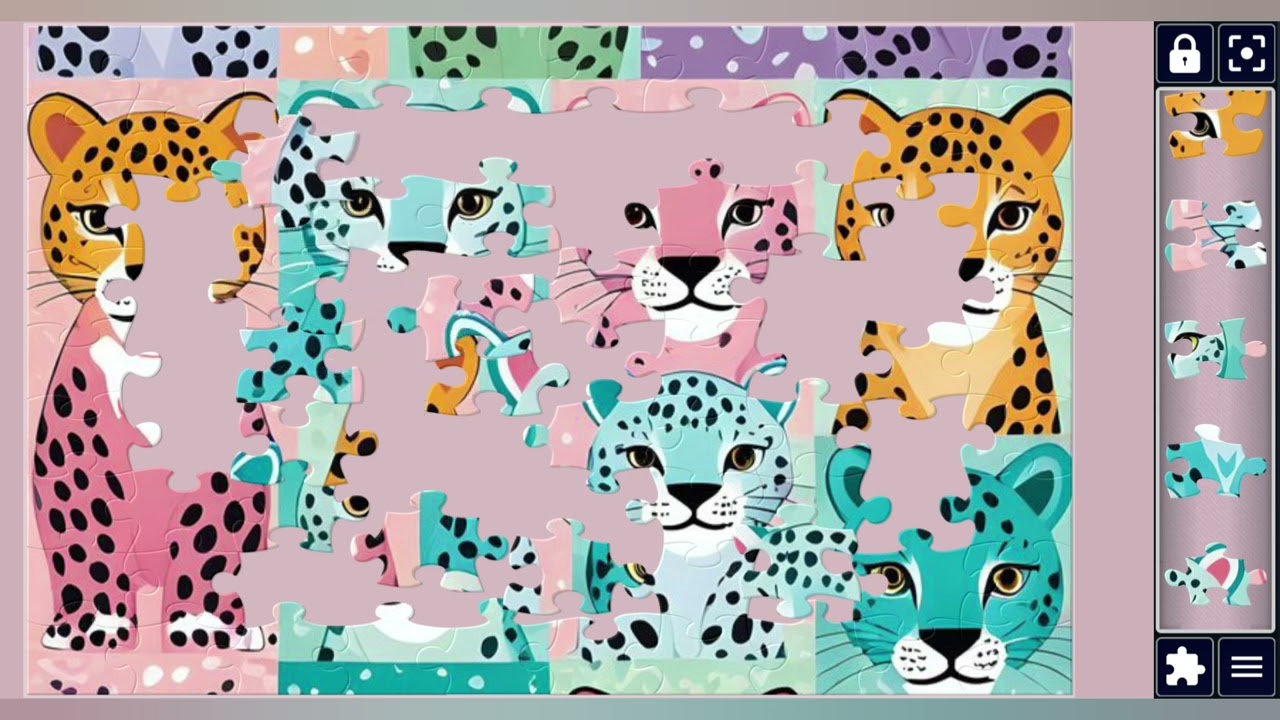 A Colorful Leopard Art Collection🎨🐆||Beatiful puzzles image🧩||puzzles Art Collection🧩||