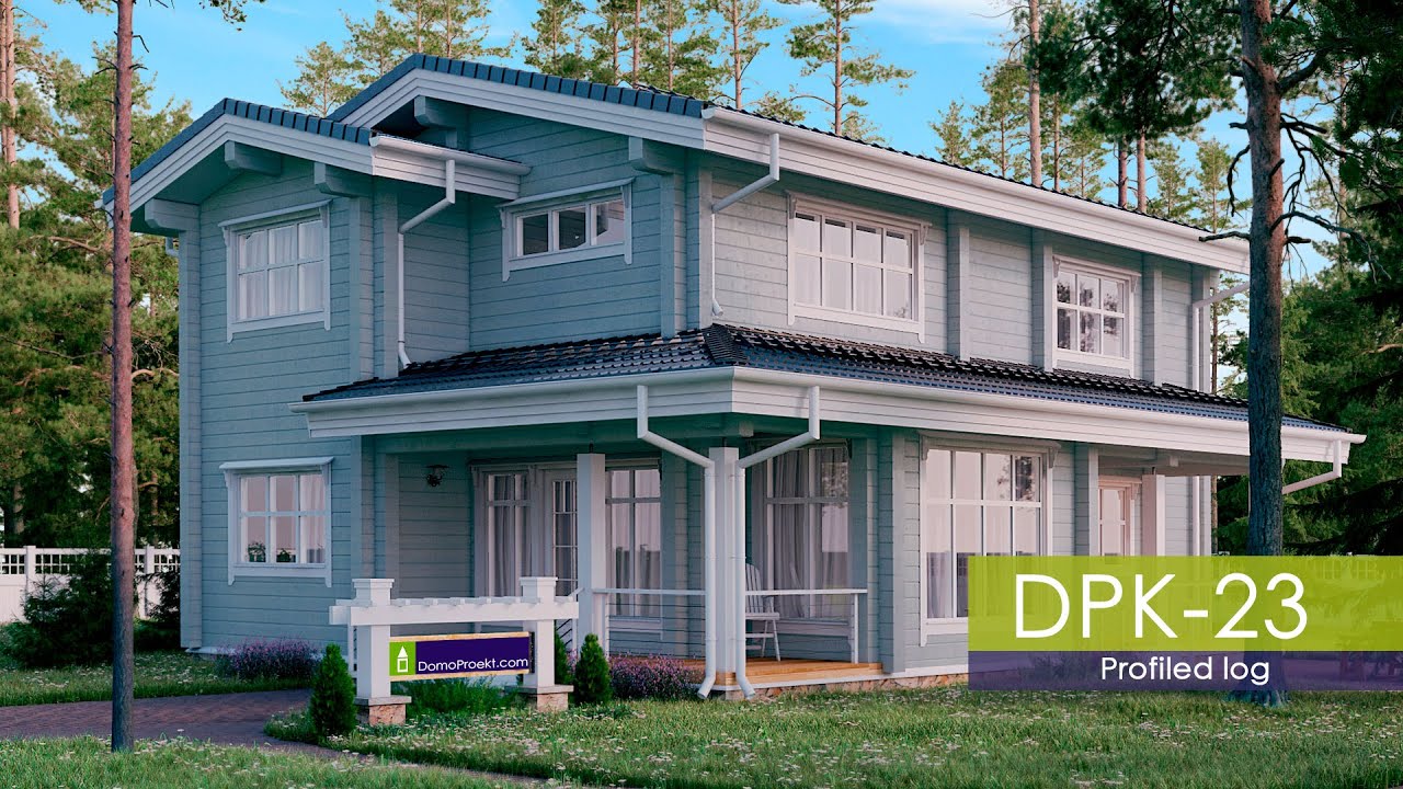 Review of a Log House 194.1 sqm. Wooden House Construction. Timber Cabin: 3 terraces, 4 bedrooms