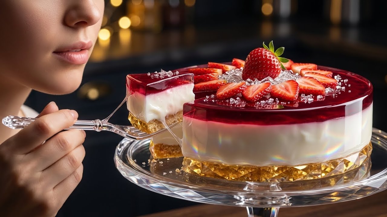 I Made New York’s famous Strawberry Cheesecake Entirely Out of Glass 🍰