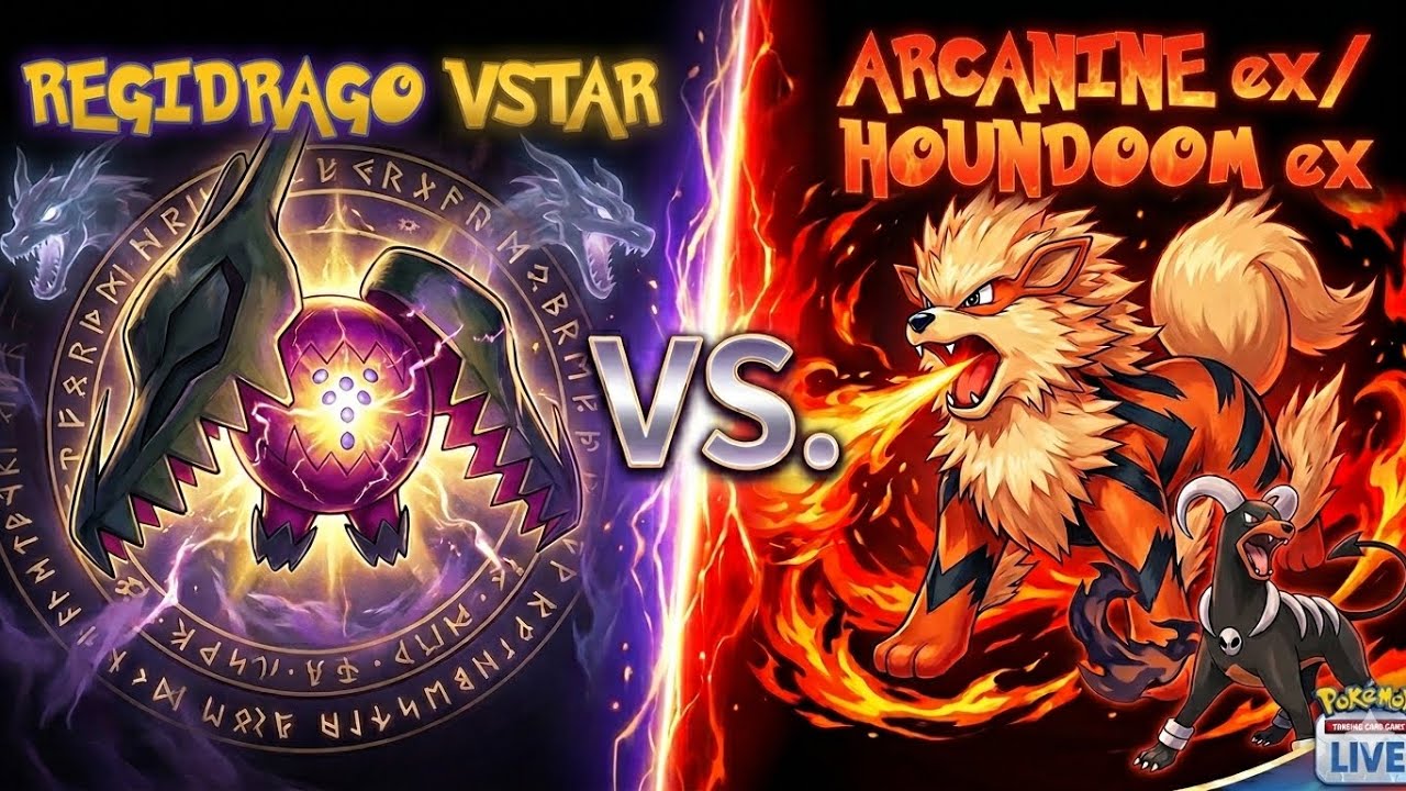 Pokémon TCG Live – Expanded | Regidrago VSTAR Deck vs Arcanine ex / Houndoom ex Deck Gameplay