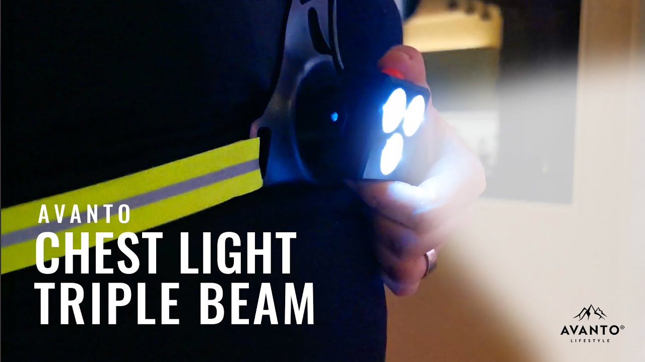 AVANTO Triple Beam Chest Light &ndash; USB LED Rechargeable Running Light