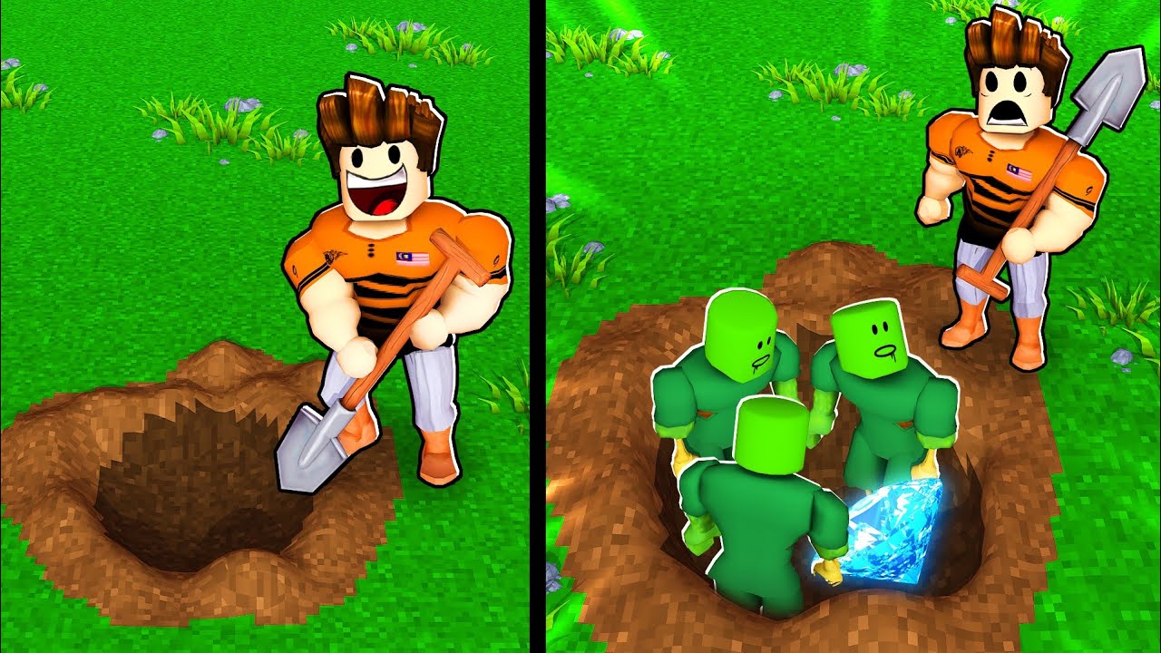 Gali Untuk Cari Harta Karun Tapi Yang Jumpa Hanyalah Zombi !!! 🧟🧟🧟 (Roblox Malaysia)