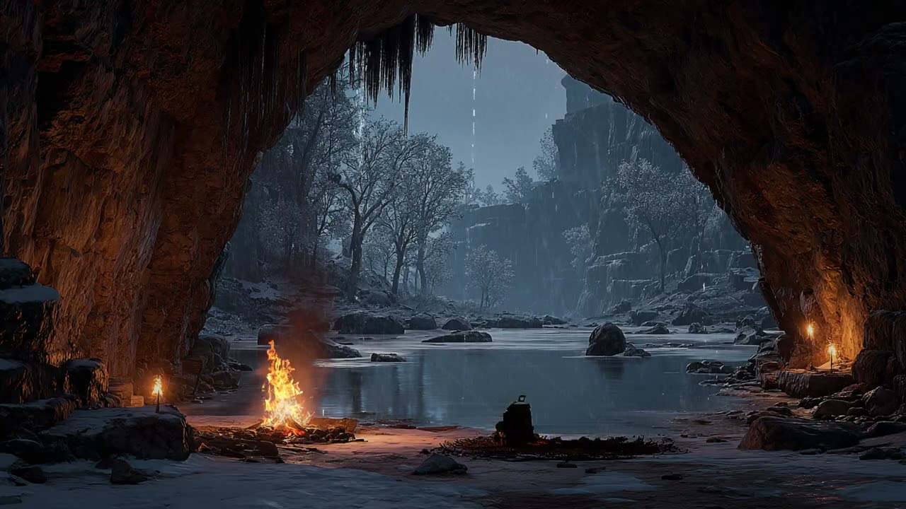Massive Thunderstorm in a Hidden Jungle Cave | Heavy Rain and Deep Rolling Thunder