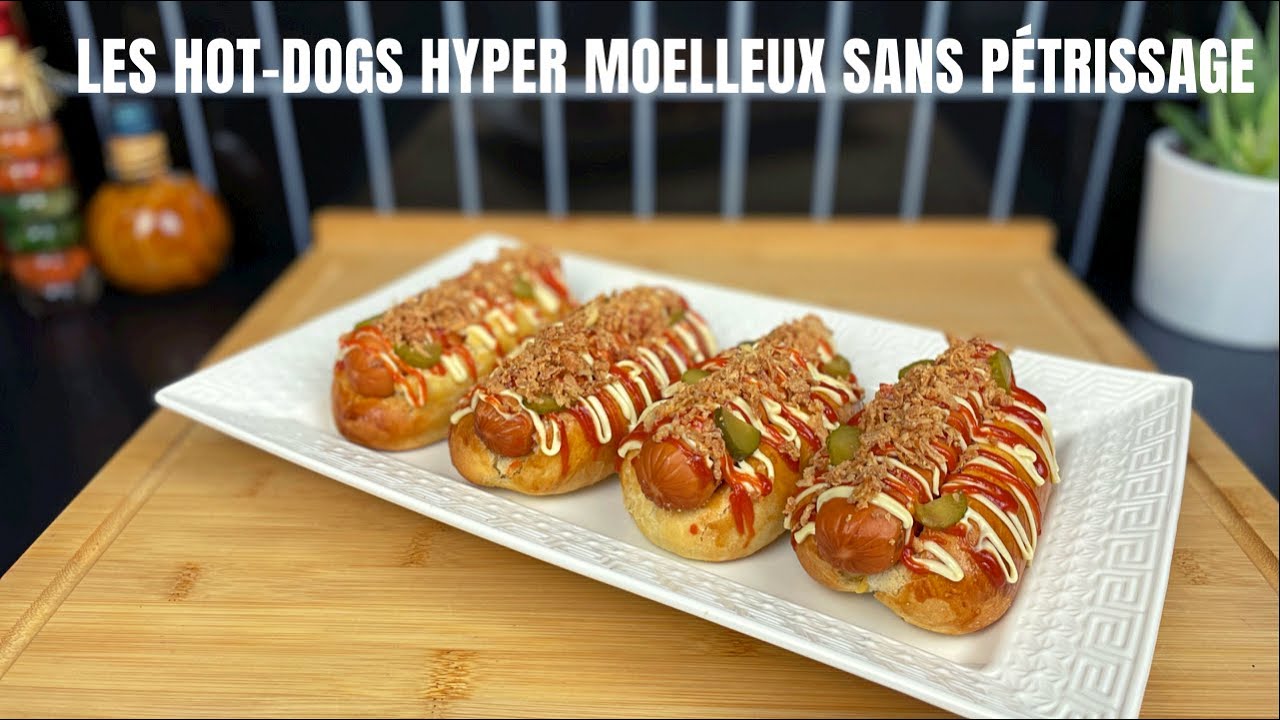 RÉALISEZ CES DÉLICIEUX HOT-DOGS FAIT MAISON EN 30 MIN TOP CHRONO / PÂTE SANS REPOS NI PÉTRISSAGE 🌭