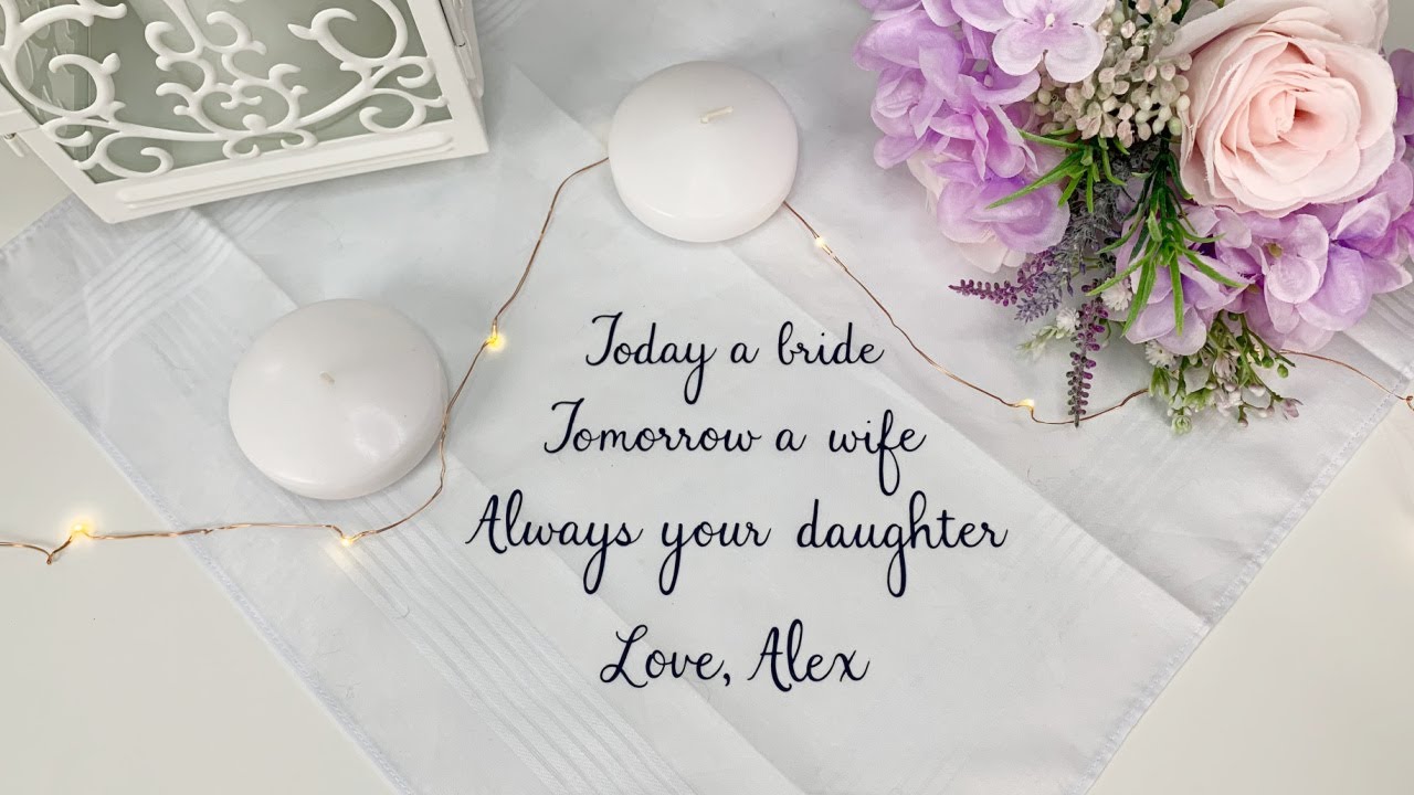 Parent Wedding Gift Idea: Custom Handkerchief with HTV and Cricut