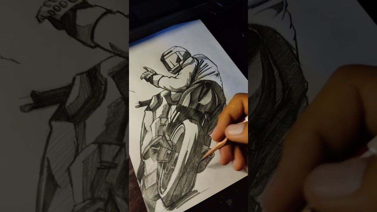 Quick Sketch of Moto Rider 