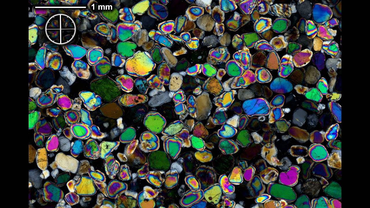 Sand between crossed polarizers