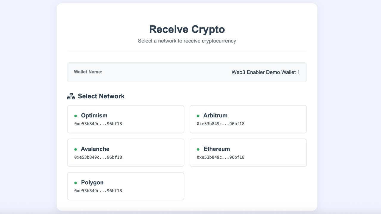 Web3 Enabler - Showing off the Web3 Wallet