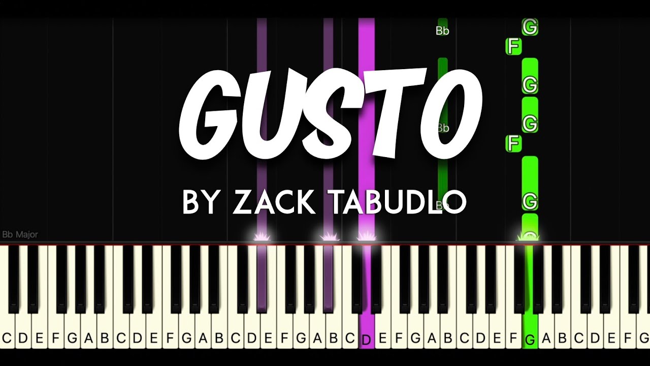 Gusto by Zack Tabudlo synthesia piano tutorial (SLOWED DOWN / MELLOW VERSION) + sheet music & lyrics