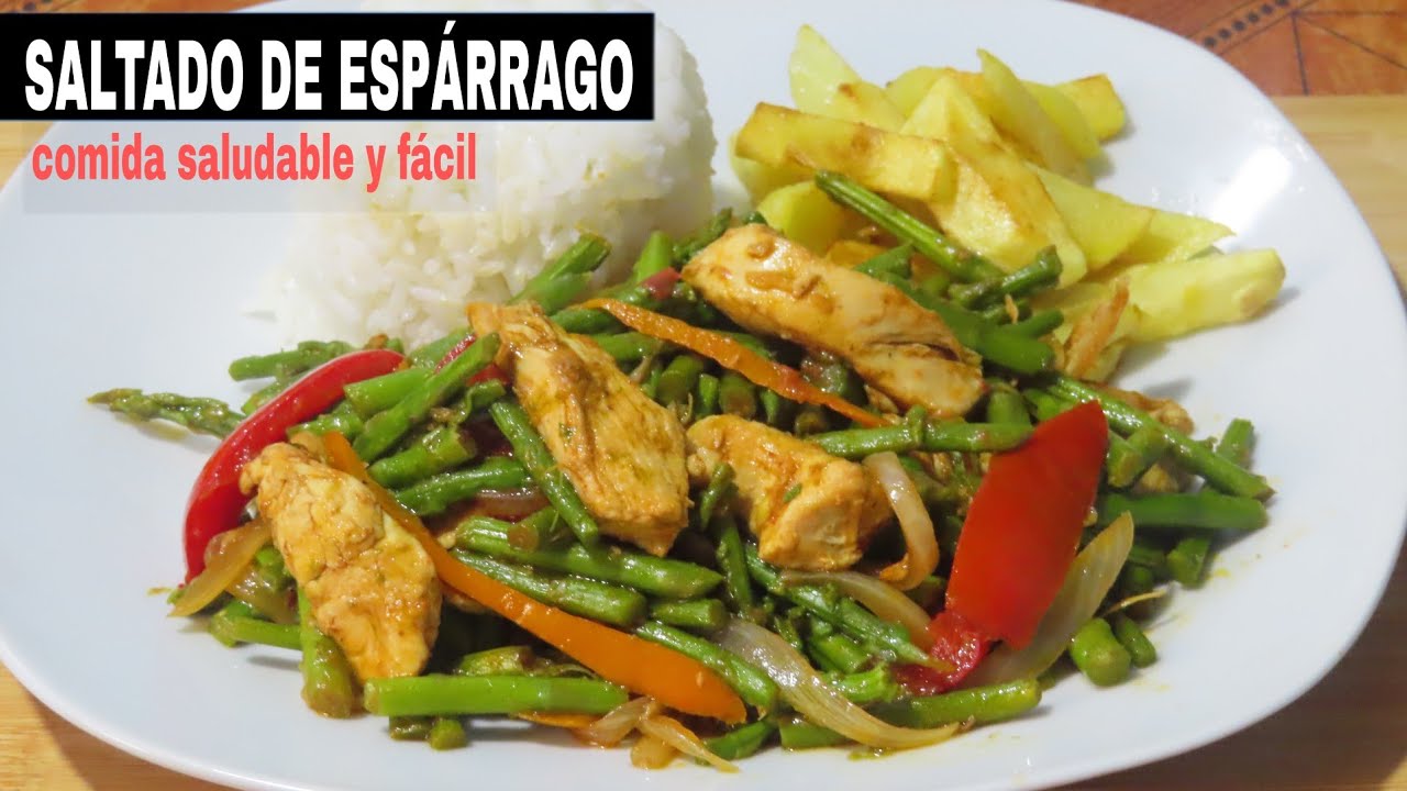 Quieres COMER rico y SALUDABLE haz esta receta SALTADO de ESPÁRRAGOS con Pollo😋 Facilísimo!