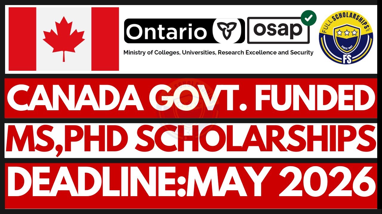 Canada Government Scholarships 2026 for Masters & PhD Students | Ontario Graduate Scholarship (OGS)