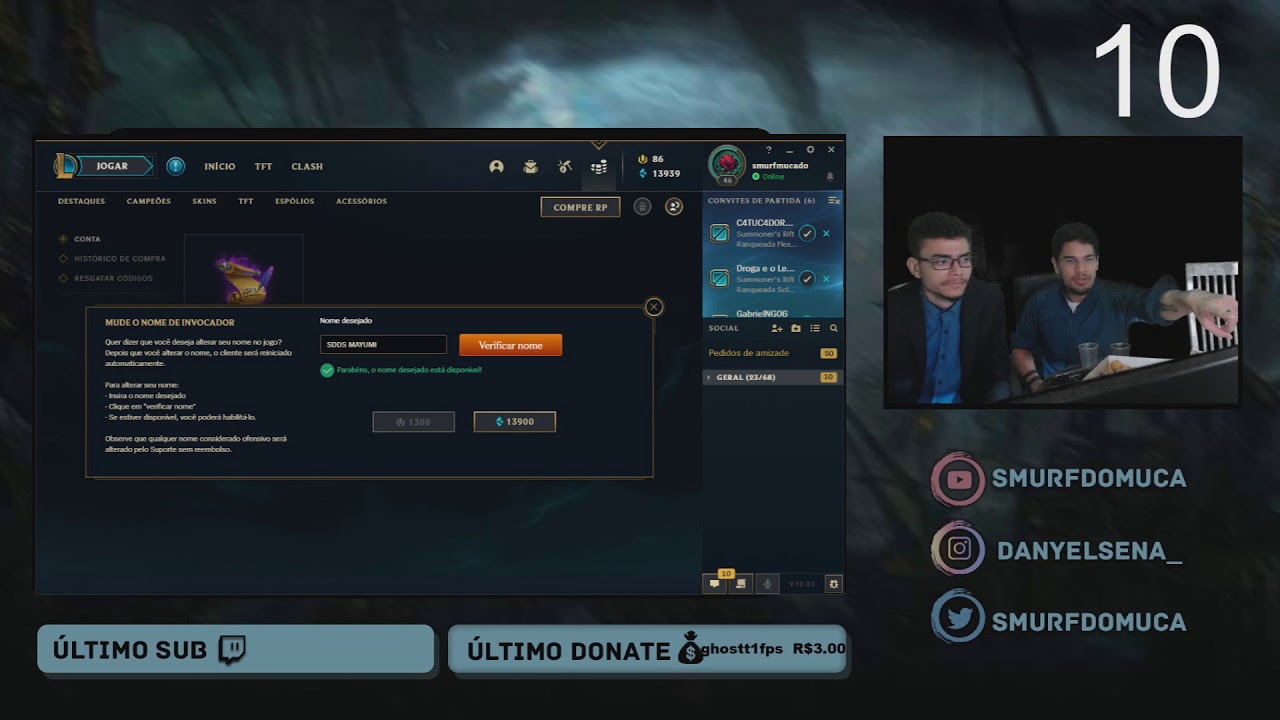 SMURF DO MUCA SENDO TROLADO AO VIVO