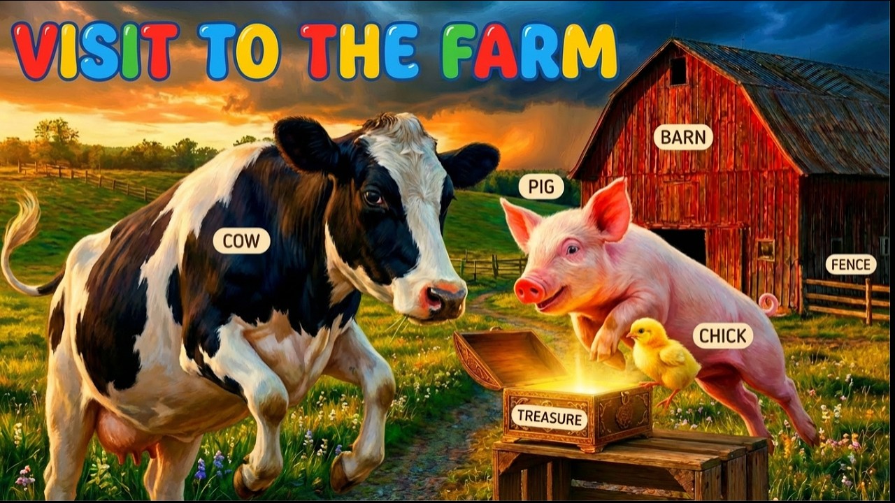 Visit to Farm | Learn Farm Animals for Kids | Cows, Pigs, Ducks & More!