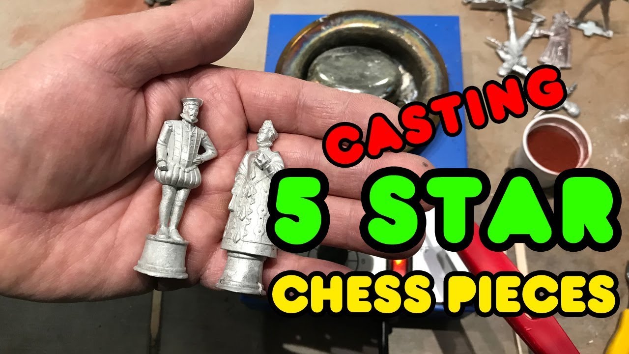 Casting a Spanish Armada 1588 Chess Set with 5 Star Pewter using a Solder Pot