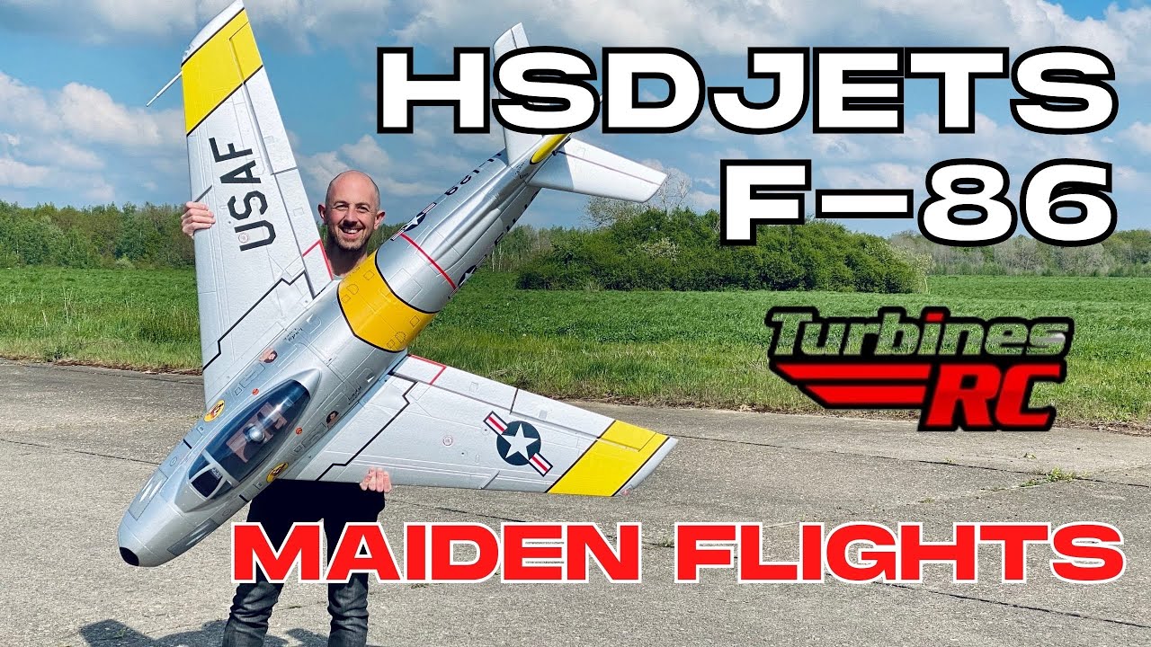 HSDJETS F-86 120mm EDF Jet PNP | MAIDEN Flights / GIVEAWAY | (English/Français) 4K 60fps