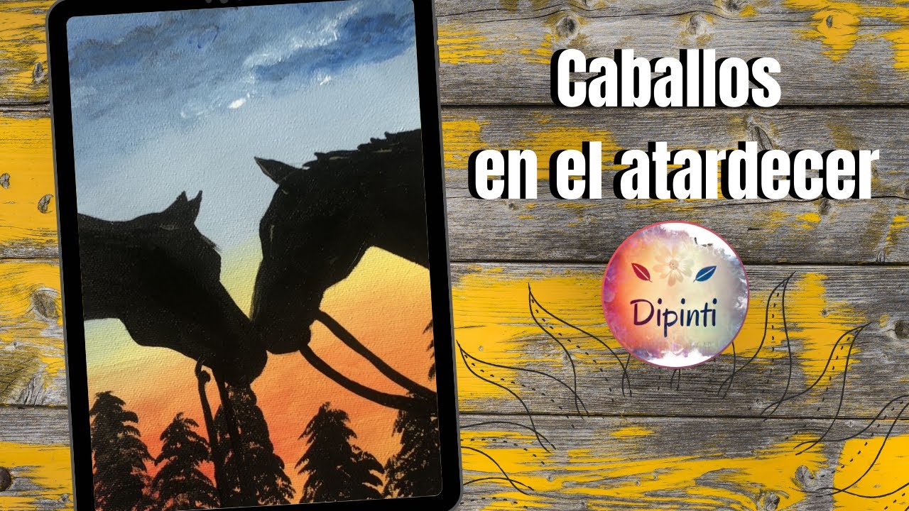 Cómo pintar caballos en atardecer con pintura acrílica MUY FACIL!