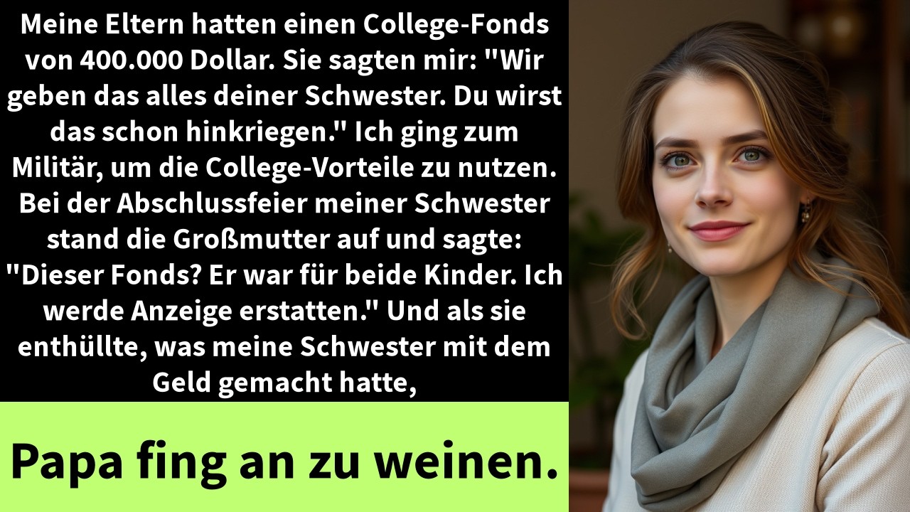 Meine Eltern hatten einen College-Fonds von 400.000 Dollar. Sie sagten mir: