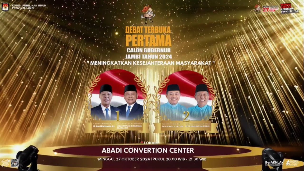 DEBAT TERBUKA PERTAMA CALON GUBERNUR JAMBI TAHUN 2024