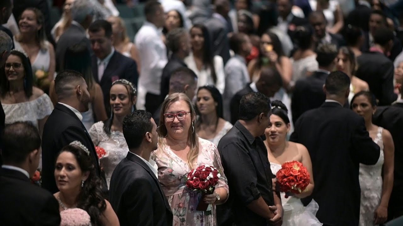 Fifty couples get married in mass wedding ceremony in Brazil | AFP