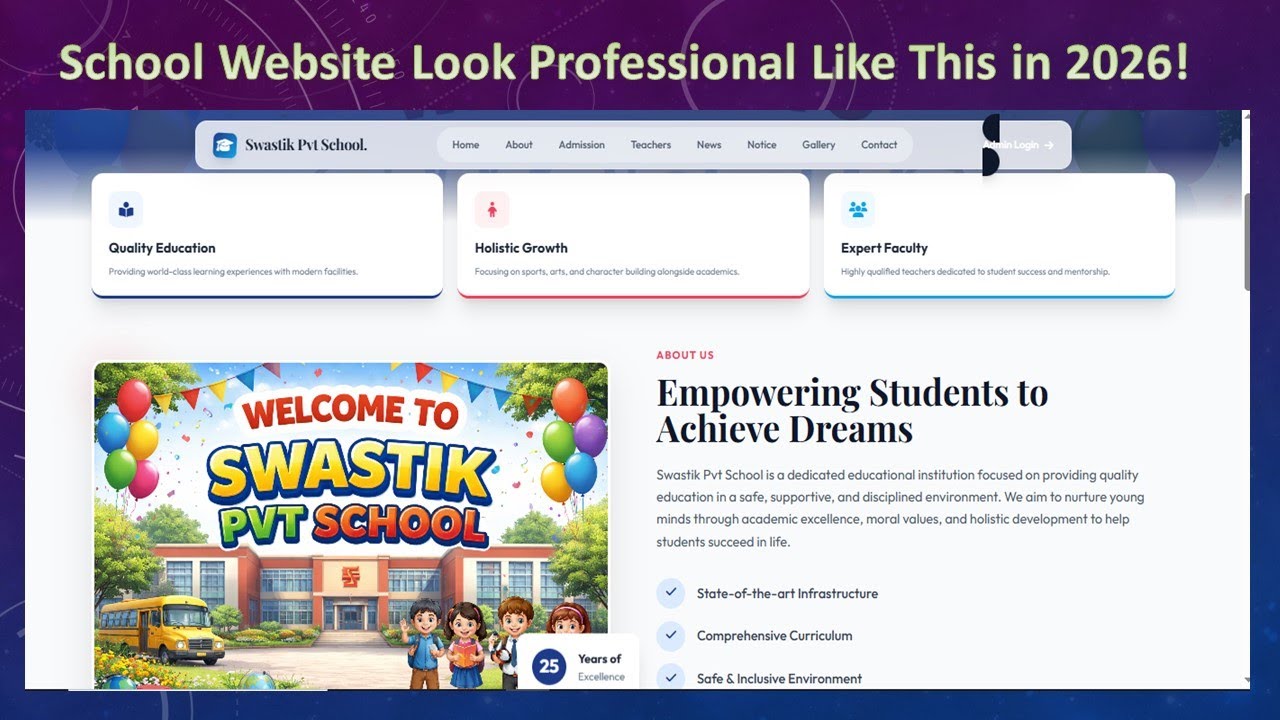 How to Make Your School Website Look Professional Like This in 2026!