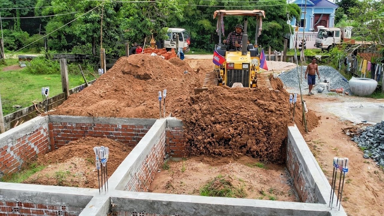Bury the pillars' foundation under the house 2 metres deep. To prepare for further construction on