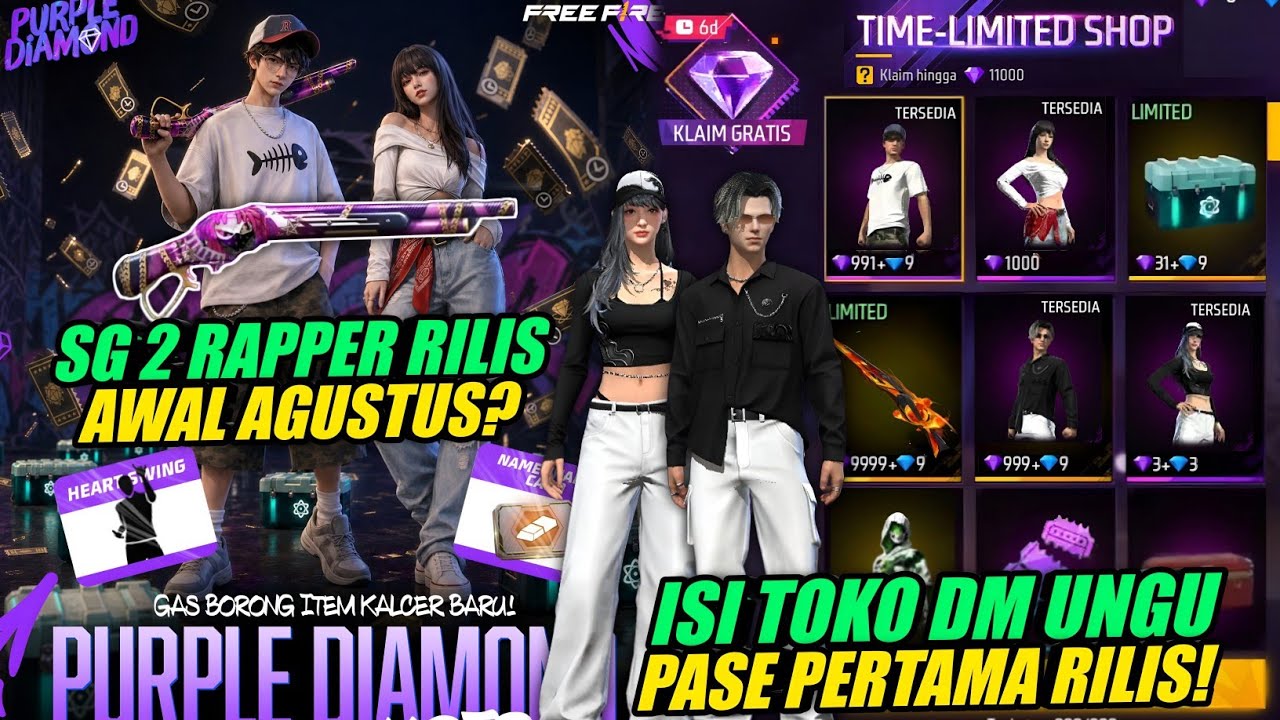 TANGGAL RILIS! 😱 ISI TOKO DIAMOND UNGU FF + SG 2 RAPPER COMEBACK!? | Free Fire