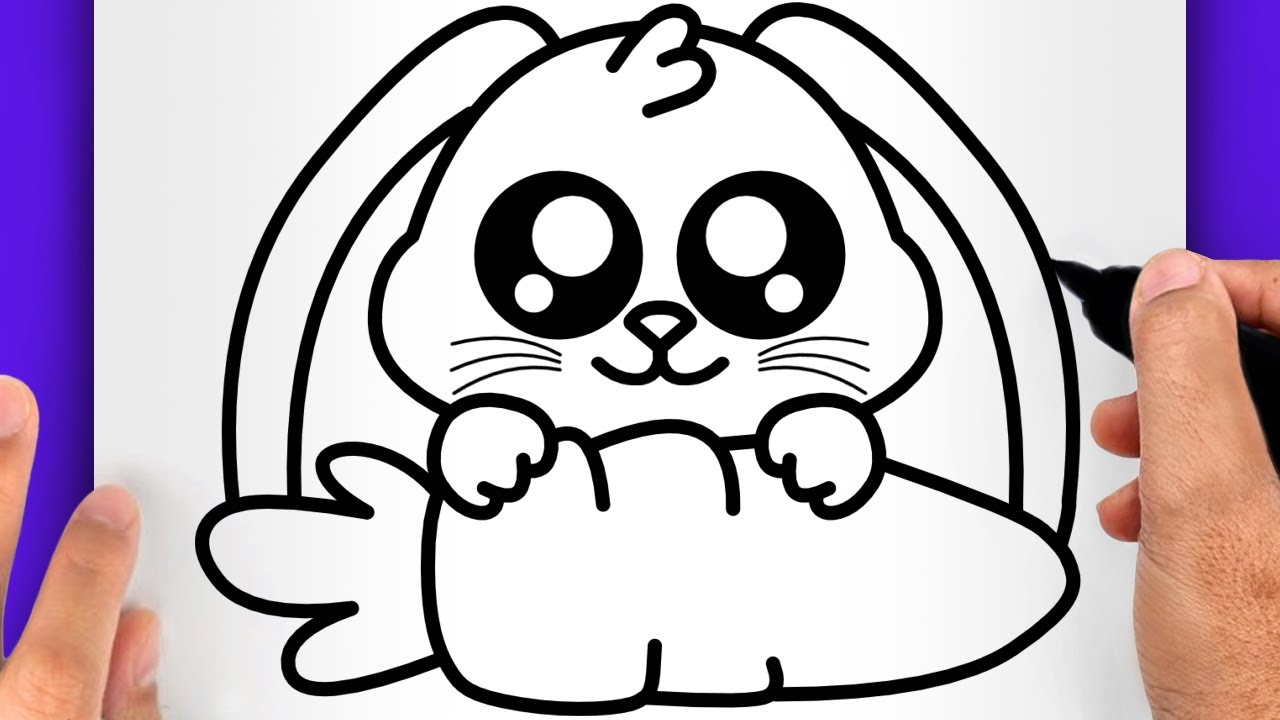 DESSIN FACILE KAWAII | COMMENT DESSINER UN LAPIN FACILEMENT - DESSIN DE PÂQUES FACILE