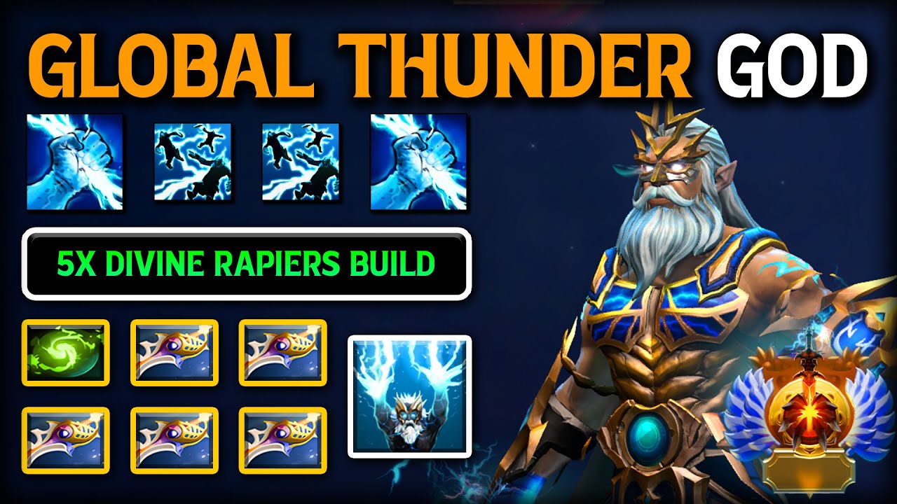 EPIC GLOBAL THUNDER STRIKE GOD MID Zeus With 5x Magical Divine Rapiers One Click END GAME DotA 2