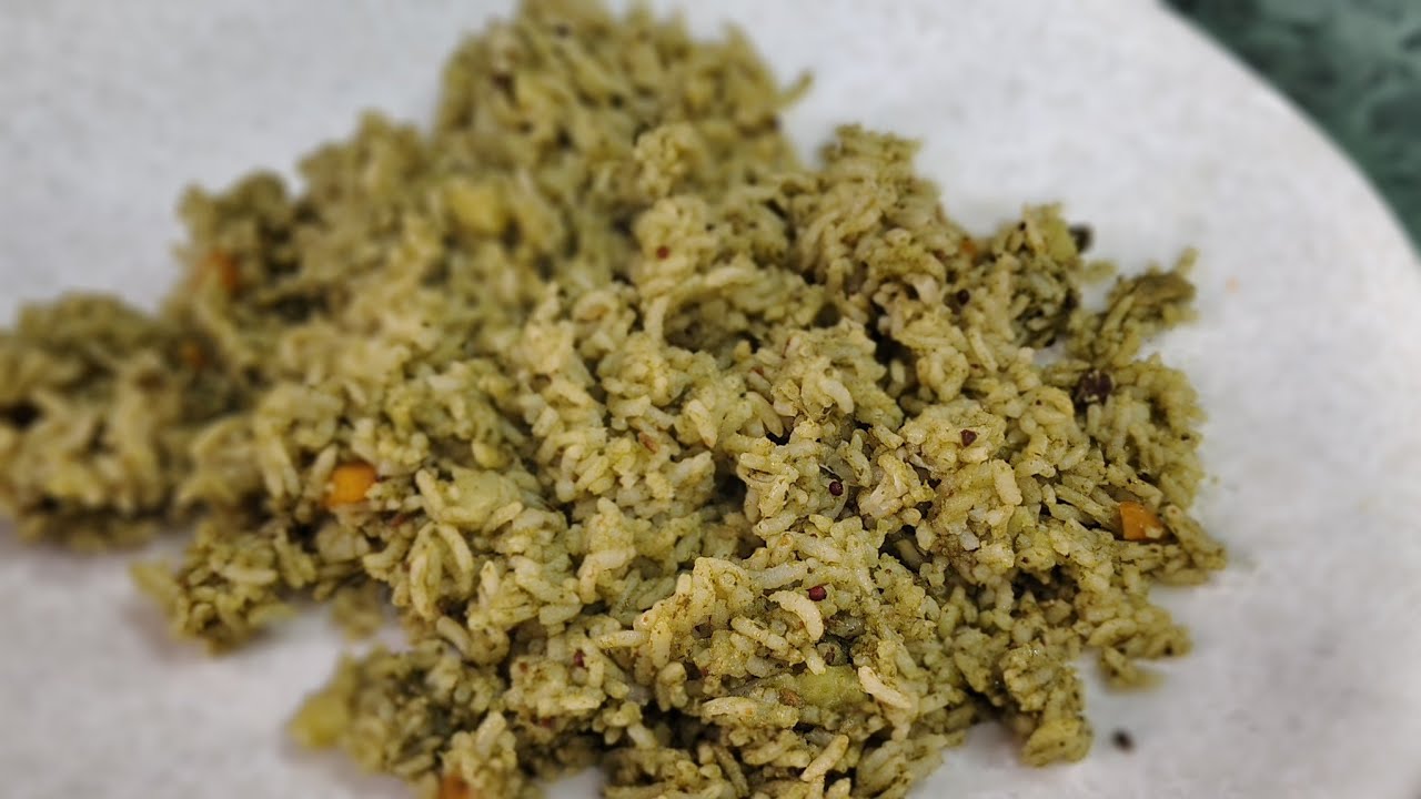 ♨️🧑🏻‍🍳ಪಾಲಕ್ ಪಲಾವ್ ರೆಸಿಪಿ/Palak pulao Recipe 😋/Lunch box recipe/