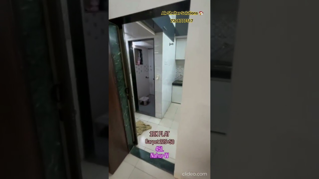 1RK FURNISHED FLAT AVAILABLE FOR SALE IN NAHUR 💥#resaleflat #1rkflat #1rk #realestate #home #buyflat