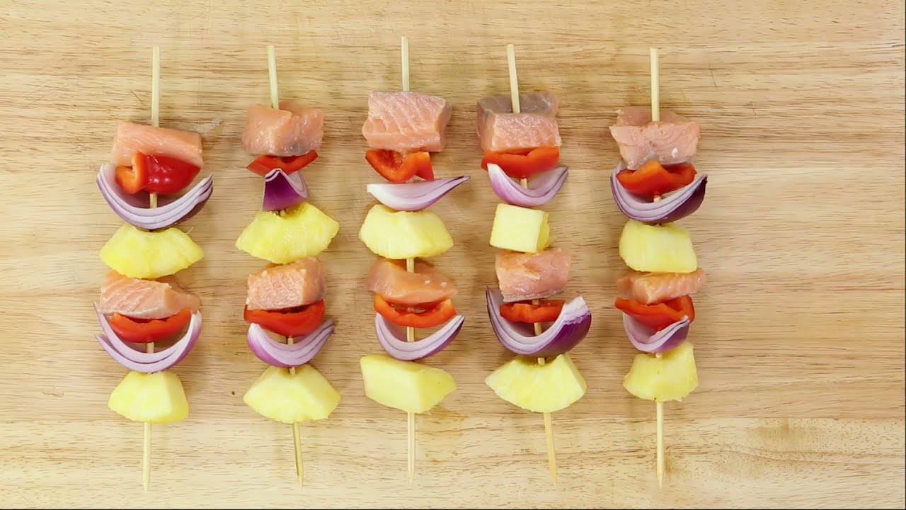 Grilled Salmon Kabobs with Pineapple