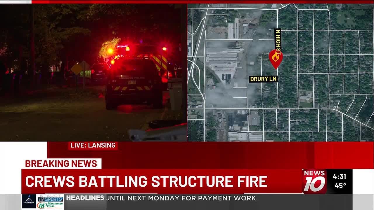 Crews respond to structure fire in Lansing
