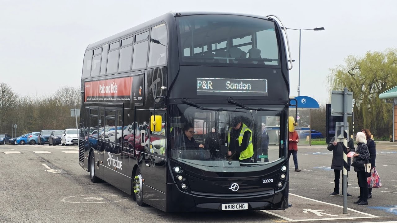 *Sending it* On board: First Chelmsford WK18 CHG 33320, working the Park and Ride 
