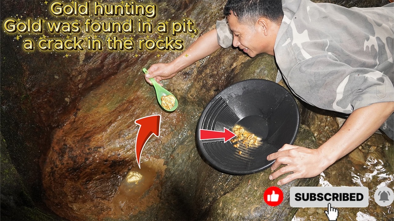 Gold hunting Gold was found in a pit, a crack in the rocks. VN.Gold(SAM)
