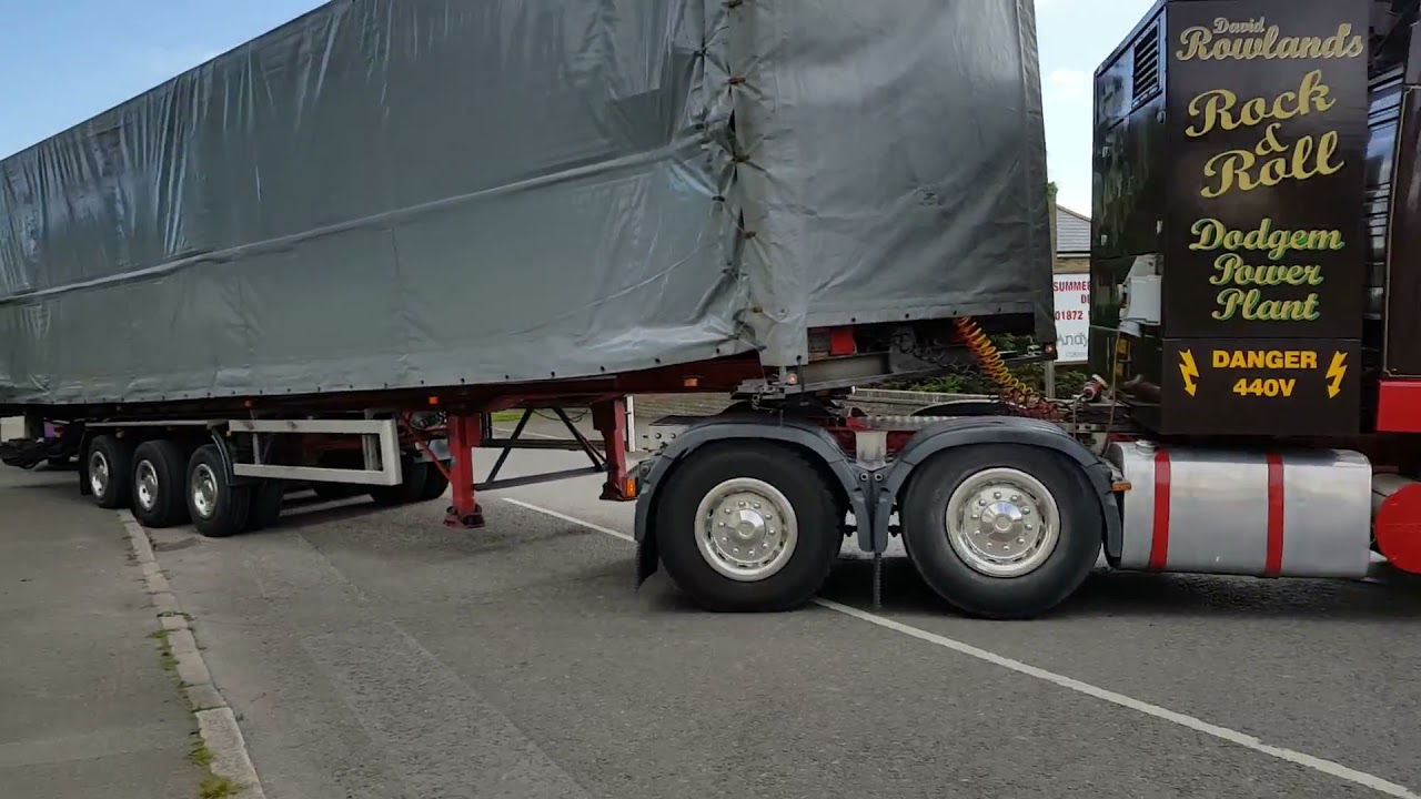 David Rowlands Funfair loads pulling on to summercourt fairground 2015 I think