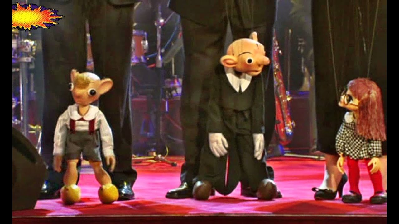 Hurvínek přeje Václavu Hybšovi k osmdesátinám