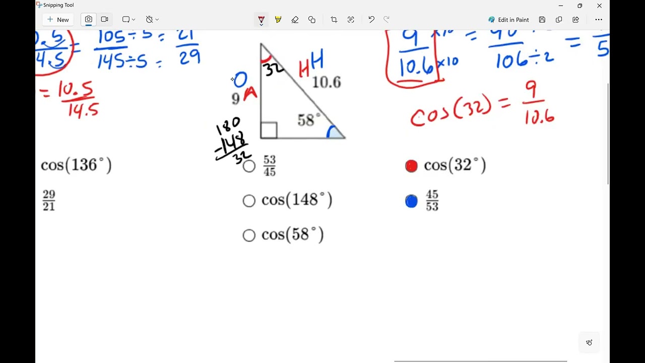 Leonzo choose expressions equivalent to trig ratios